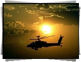 Helikopter, Zachód, Słońca